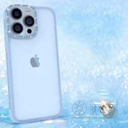 Kingxbar Sparkle serijos iPhone 13 Pro dėklas su kristalų korpusu galinis dangtelis mėlynas