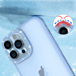Kingxbar Sparkle serijos iPhone 13 Pro dėklas su kristalų korpusu galinis dangtelis mėlynas