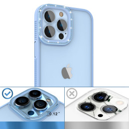Kingxbar Sparkle serijos iPhone 13 Pro dėklas su kristalų korpusu galinis dangtelis mėlynas