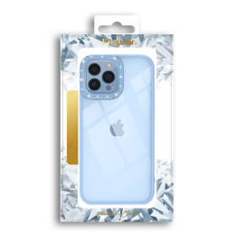 Kingxbar Sparkle serijos iPhone 13 Pro dėklas su kristalų korpusu galinis dangtelis mėlynas