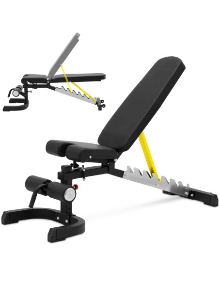 Suolelis nuožulnus treniruočių suoliukas reguliuojamas pratimams iki 150 kg