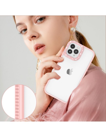Kingxbar Sparkle serijos iPhone 13 Pro Max dėklas su kristalų korpusu galinis dangtelis rožinis Kingxbar Sparkle serijos iPhone 13 Pro Max dėklas su kristalų korpusu galinis dangtelis rožinis