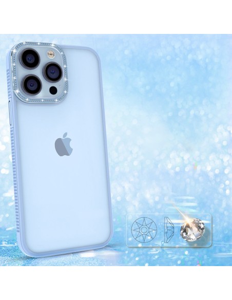 Kingxbar Sparkle Series iPhone 13 Pro Max dėklas su kristalų korpusu galinis dangtelis mėlynas