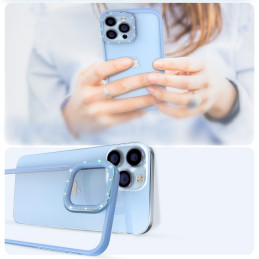 Kingxbar Sparkle Series iPhone 13 Pro Max dėklas su kristalų korpusu galinis dangtelis mėlynas