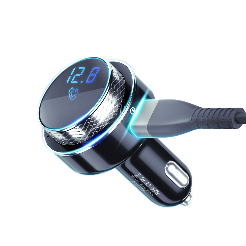3mk Hyper Car FM siųstuvas su USB-A prievadu - juodas