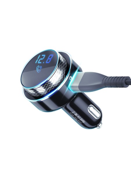3mk Hyper Car FM siųstuvas su USB-A prievadu - juodas