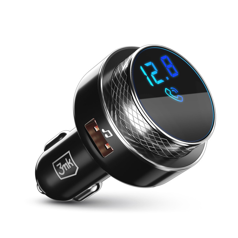 3mk Hyper Car FM siųstuvas su USB-A prievadu - juodas