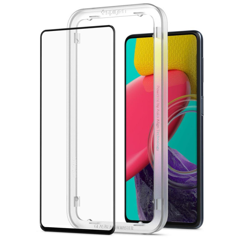 Spigen ALM Glass FC grūdintas stiklas, skirtas Samsung Galaxy M53 5G - juodas