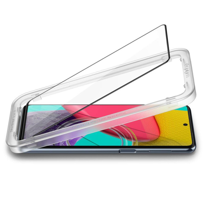 Spigen ALM Glass FC grūdintas stiklas, skirtas Samsung Galaxy M53 5G - juodas