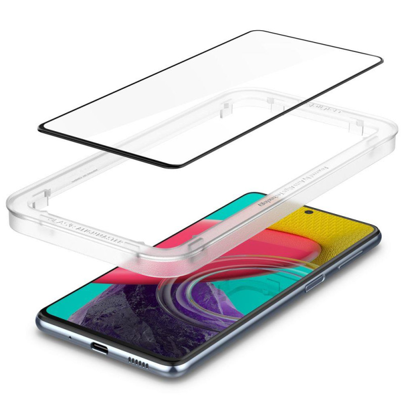 Spigen ALM Glass FC grūdintas stiklas, skirtas Samsung Galaxy M53 5G - juodas