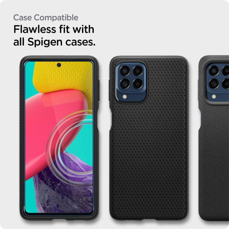 Spigen ALM Glass FC grūdintas stiklas, skirtas Samsung Galaxy M53 5G - juodas