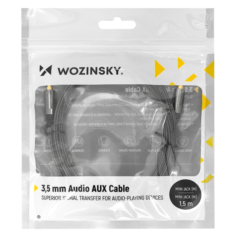 Universalus kabelis mini lizdas AUX 2m juodas