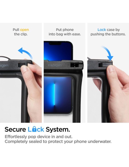 Spigen Aqua Shield A610 vandeniui atsparus plūduriuojantis dėklas - juodas 2 vnt.