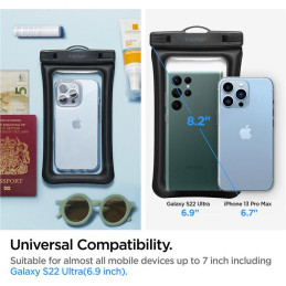 Spigen Aqua Shield A610 vandeniui atsparus plūduriuojantis dėklas - juodas 2 vnt.