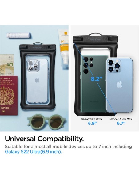 Spigen Aqua Shield A610 vandeniui atsparus plūduriuojantis dėklas - juodas 2 vnt.