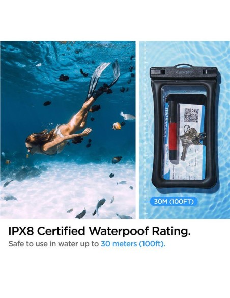 Spigen Aqua Shield A610 vandeniui atsparus plūduriuojantis dėklas - juodas 2 vnt.