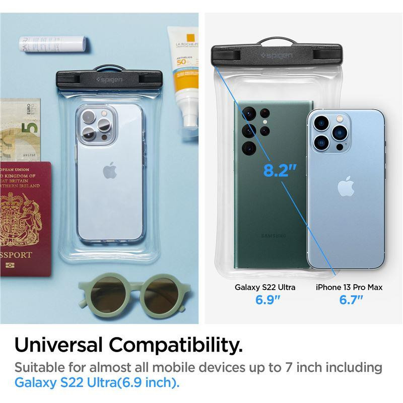 Spigen Aqua Shield A610 vandeniui atsparus dėklas, plūduriuojantis ant vandens - skaidrus 2 vnt.