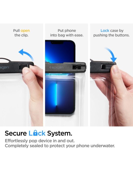 Spigen Aqua Shield A610 vandeniui atsparus dėklas, plūduriuojantis ant vandens - skaidrus 2 vnt. Spigen Aqua Shield A610 vandeniui atsparus dėklas, plūduriuojantis ant vandens - skaidrus 2 vnt.