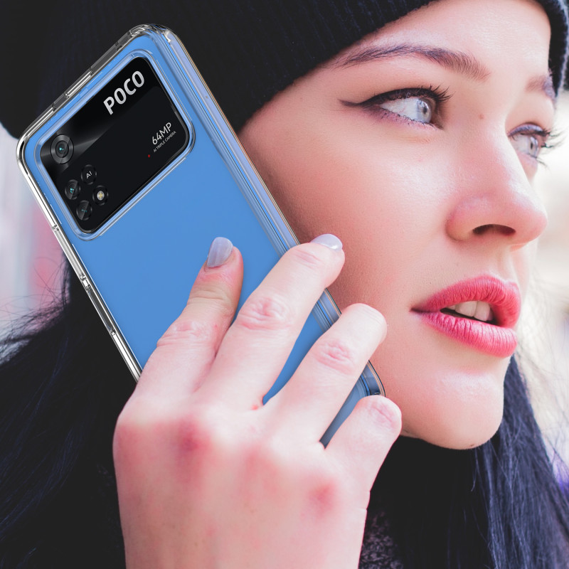 Outer Space Case Xiaomi Poco M4 Pro dėklas su lanksčiu rėmeliu, juodas