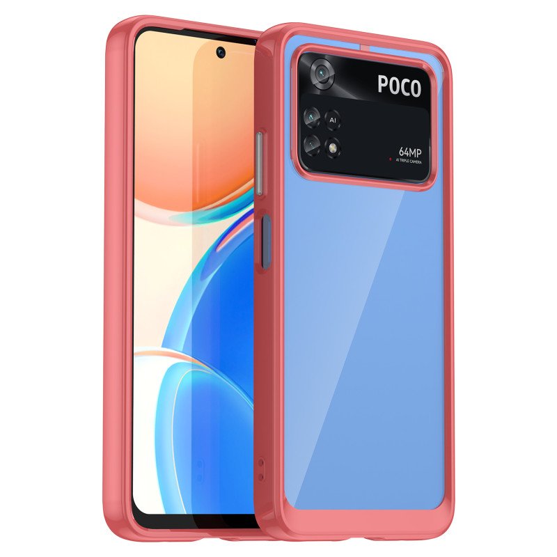 Outer Space Case dėklas skirtas Xiaomi Poco M4 Pro, dangtelis lanksčiu raudonu rėmeliu Outer Space Case dėklas skirtas Xiaomi Poco M4 Pro, dangtelis lanksčiu raudonu rėmeliu