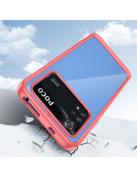 Outer Space Case dėklas skirtas Xiaomi Poco M4 Pro, dangtelis lanksčiu raudonu rėmeliu