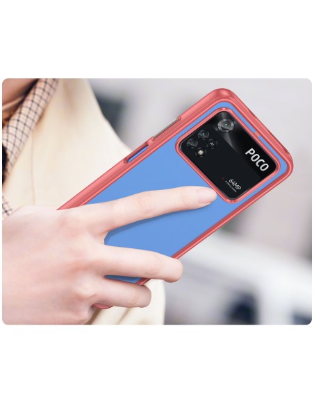 Outer Space Case dėklas skirtas Xiaomi Poco M4 Pro, dangtelis lanksčiu raudonu rėmeliu