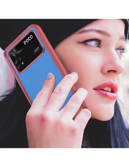 Outer Space Case dėklas skirtas Xiaomi Poco M4 Pro, dangtelis lanksčiu raudonu rėmeliu