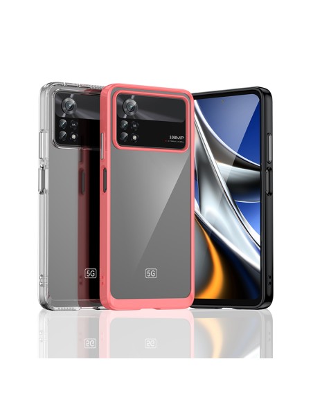 Outer Space Case Xiaomi Poco X4 Pro 5G dangtelis su lanksčiu rėmeliu juodos spalvos