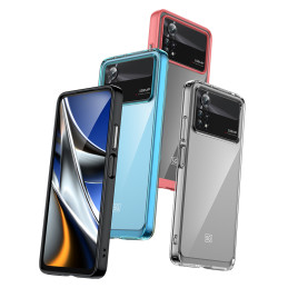 Outer Space Case Xiaomi Poco X4 Pro 5G dangtelis su lanksčiu rėmeliu juodos spalvos