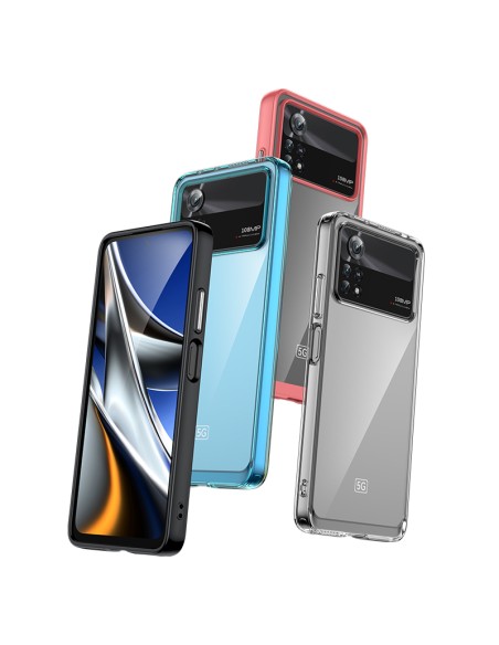 Outer Space Case Xiaomi Poco X4 Pro 5G dangtelis su lanksčiu rėmeliu juodos spalvos