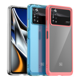 Outer Space Case Xiaomi Poco X4 Pro 5G dangtelis su lanksčiu rėmeliu juodos spalvos