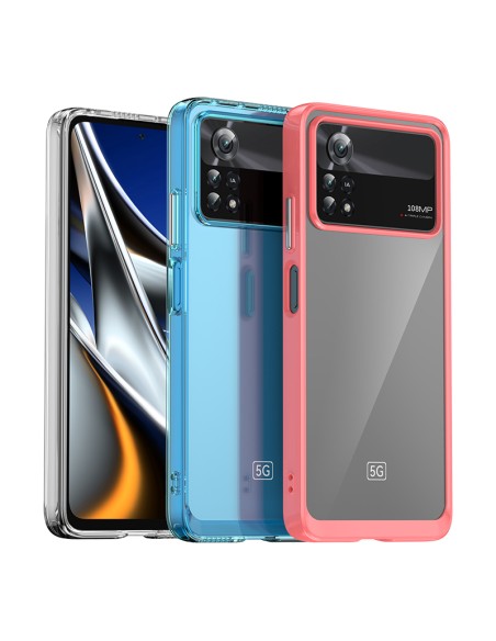 Outer Space Case Xiaomi Poco X4 Pro 5G dangtelis su lanksčiu rėmeliu juodos spalvos