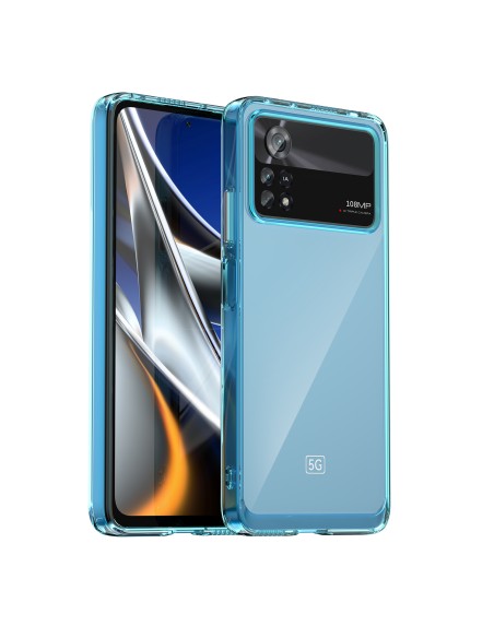 Outer Space Case Xiaomi Poco X4 Pro 5G dangtelis su lanksčiu rėmeliu juodos spalvos