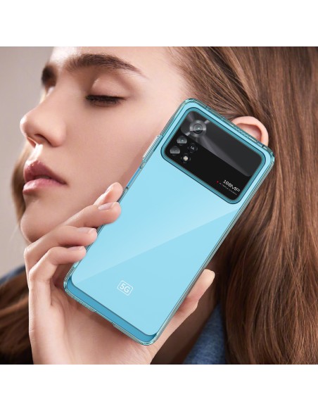 Outer Space Case Xiaomi Poco X4 Pro 5G dangtelis su lanksčiu rėmeliu juodos spalvos