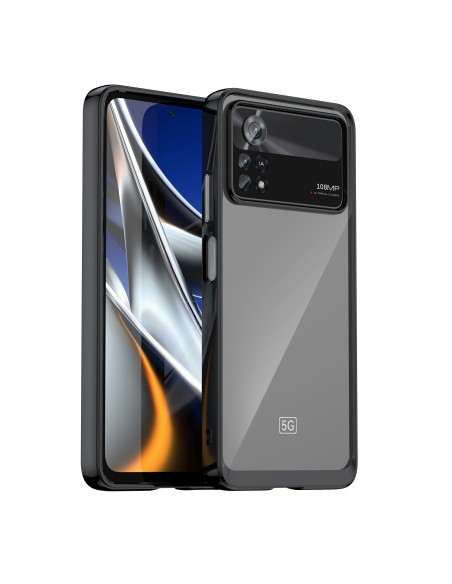 Outer Space Case Xiaomi Poco X4 Pro 5G dangtelis su lanksčiu rėmeliu juodos spalvos