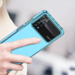Outer Space Case Xiaomi Poco X4 Pro 5G dangtelis su lanksčiu mėlynos spalvos rėmeliu