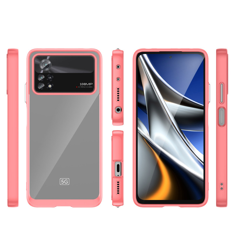 „Outer Space Case“ dėklas, skirtas Xiaomi Poco X4 Pro 5G dangteliui su lanksčiu rėmeliu raudonos spalvos