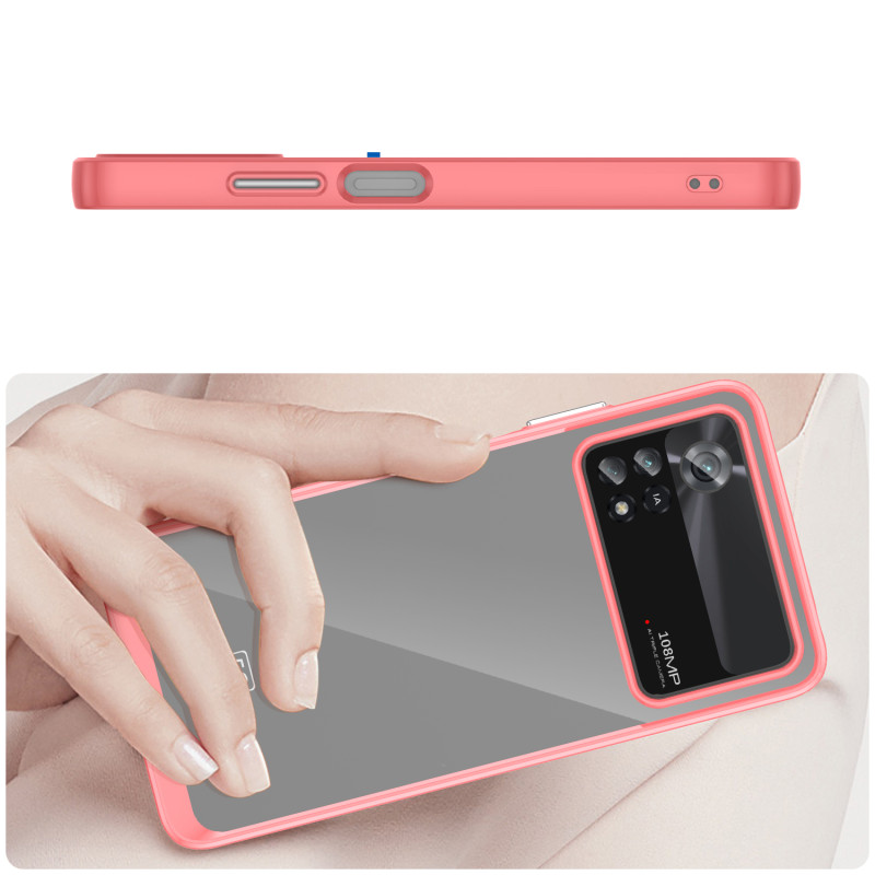 „Outer Space Case“ dėklas, skirtas Xiaomi Poco X4 Pro 5G dangteliui su lanksčiu rėmeliu raudonos spalvos