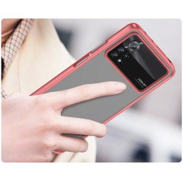 „Outer Space Case“ dėklas, skirtas Xiaomi Poco X4 Pro 5G dangteliui su lanksčiu rėmeliu raudonos spalvos