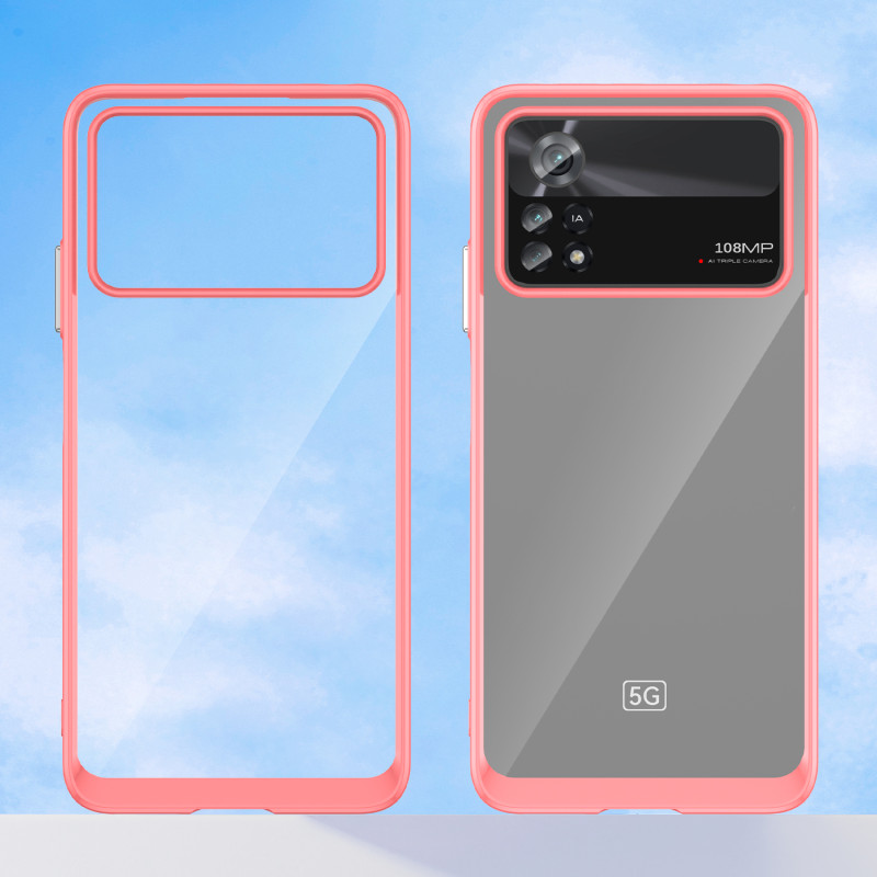 „Outer Space Case“ dėklas, skirtas Xiaomi Poco X4 Pro 5G dangteliui su lanksčiu rėmeliu raudonos spalvos