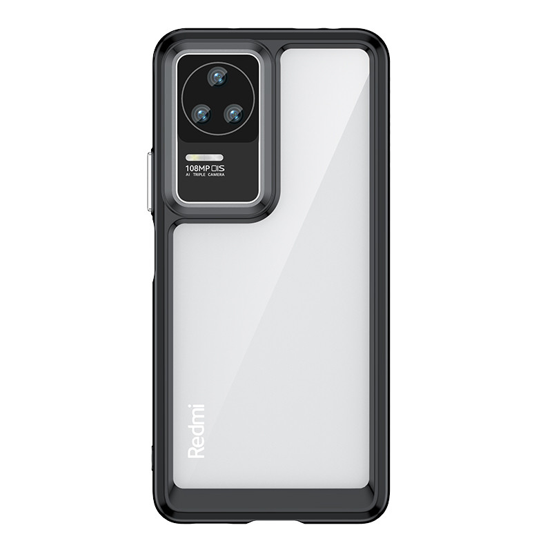 Outer Space Case Xiaomi Poco F4 5G dangtelis lanksčiu rėmeliu, juodas