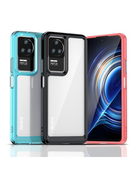 Outer Space Case Xiaomi Poco F4 5G dangtelis lanksčiu rėmeliu, juodas