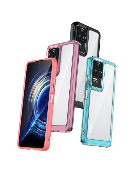 Outer Space Case Xiaomi Poco F4 5G dangtelis lanksčiu rėmeliu, juodas