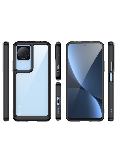 Outer Space Case Xiaomi Poco F4 5G dangtelis lanksčiu rėmeliu, juodas