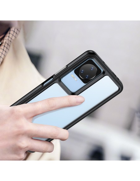 Outer Space Case Xiaomi Poco F4 5G dangtelis lanksčiu rėmeliu, juodas