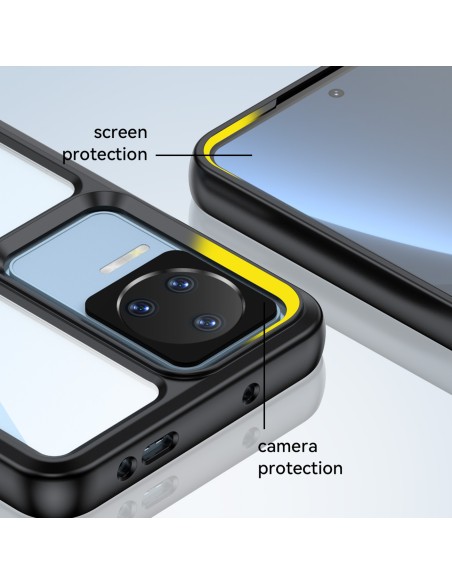 Outer Space Case Xiaomi Poco F4 5G dangtelis lanksčiu rėmeliu, juodas