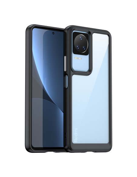 Outer Space Case Xiaomi Poco F4 5G dangtelis lanksčiu rėmeliu, juodas