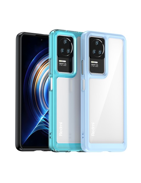 Outer Space Case Xiaomi Poco F4 5G dangtelis lanksčiu rėmeliu, mėlynas