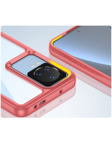 Outer Space Case dėklas Xiaomi Poco F4 5G dėklui su lanksčiu rėmeliu raudonos spalvos