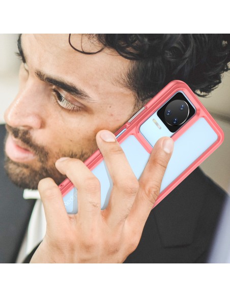 Outer Space Case dėklas Xiaomi Poco F4 5G dėklui su lanksčiu rėmeliu raudonos spalvos